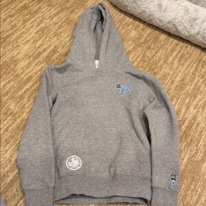 Goat Gray Hoodie with Embroidered Patches